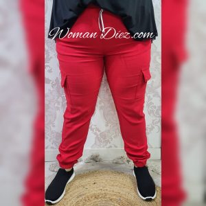 Pantalón Elastico Cargo Rojo