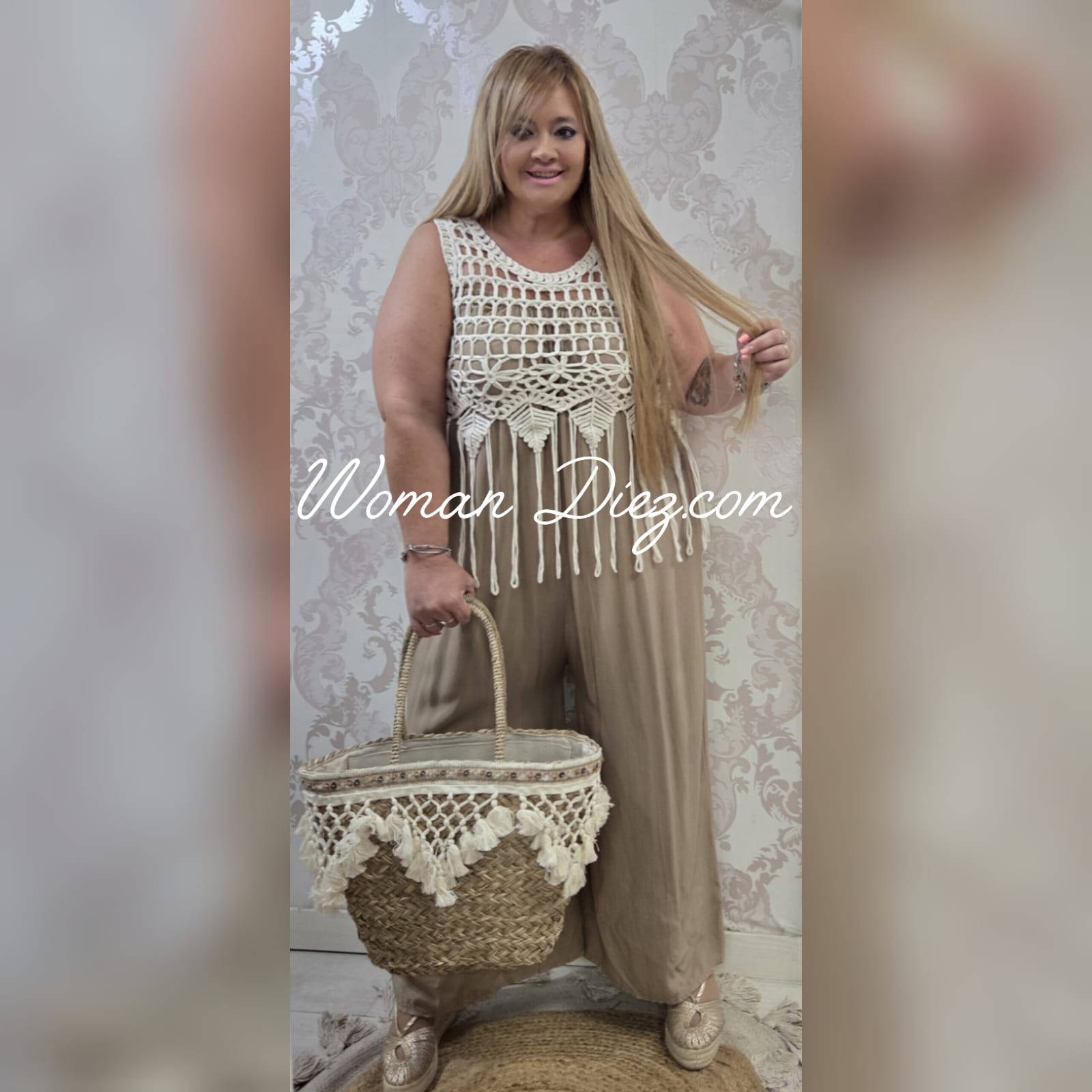 Top crochet beige - Imagen 2