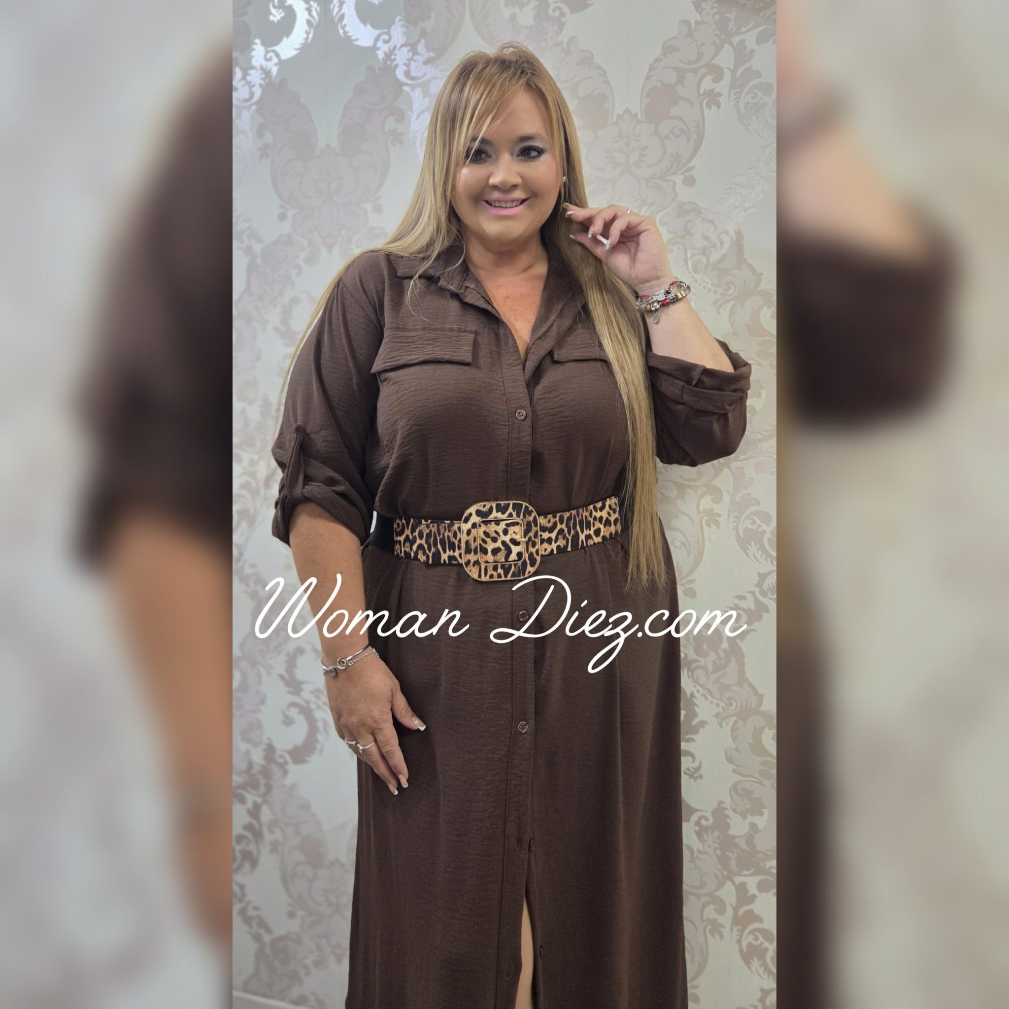 Vestido Camisero Chocolate - Imagen 3