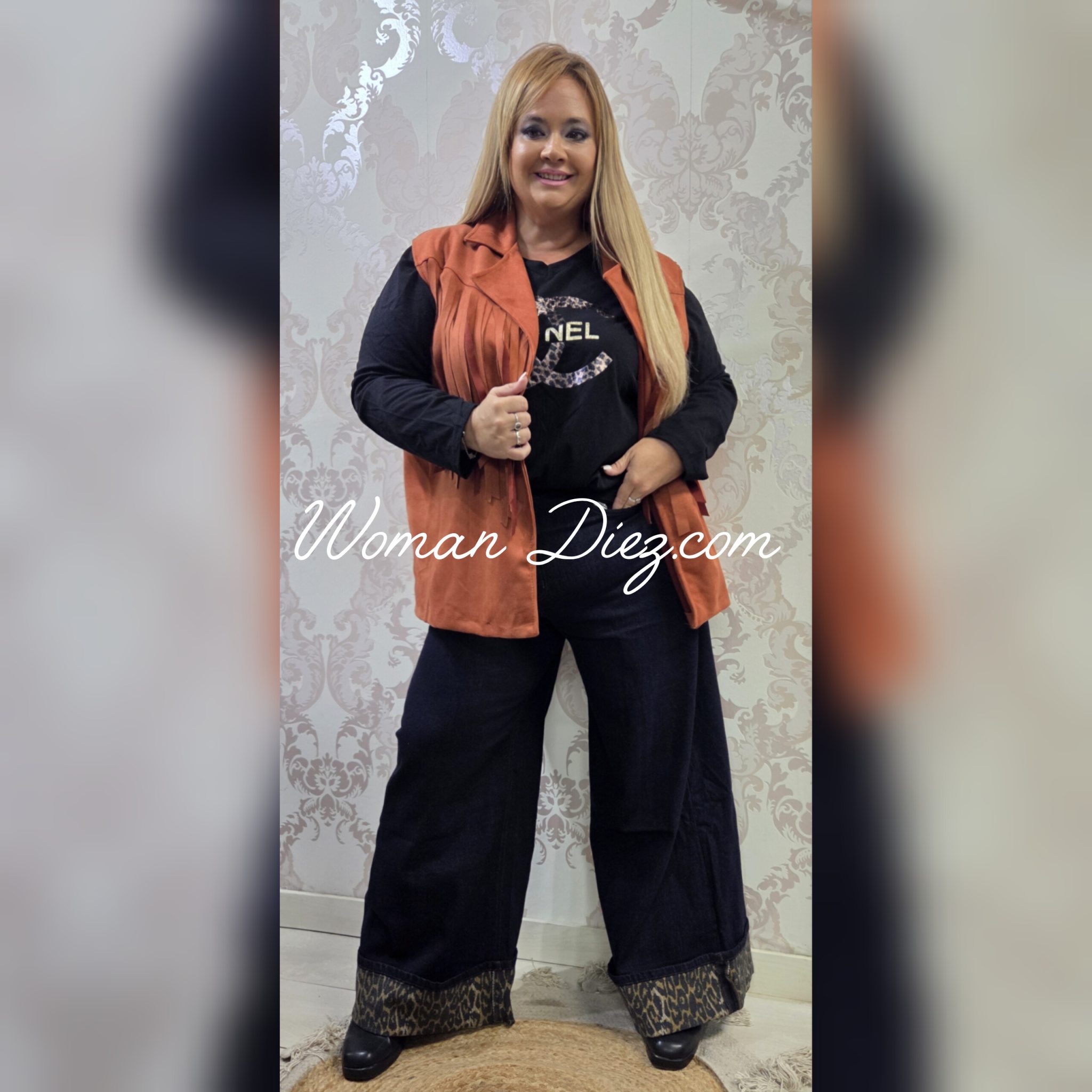 Chaleco Flecos Antelina Teja - Imagen 2