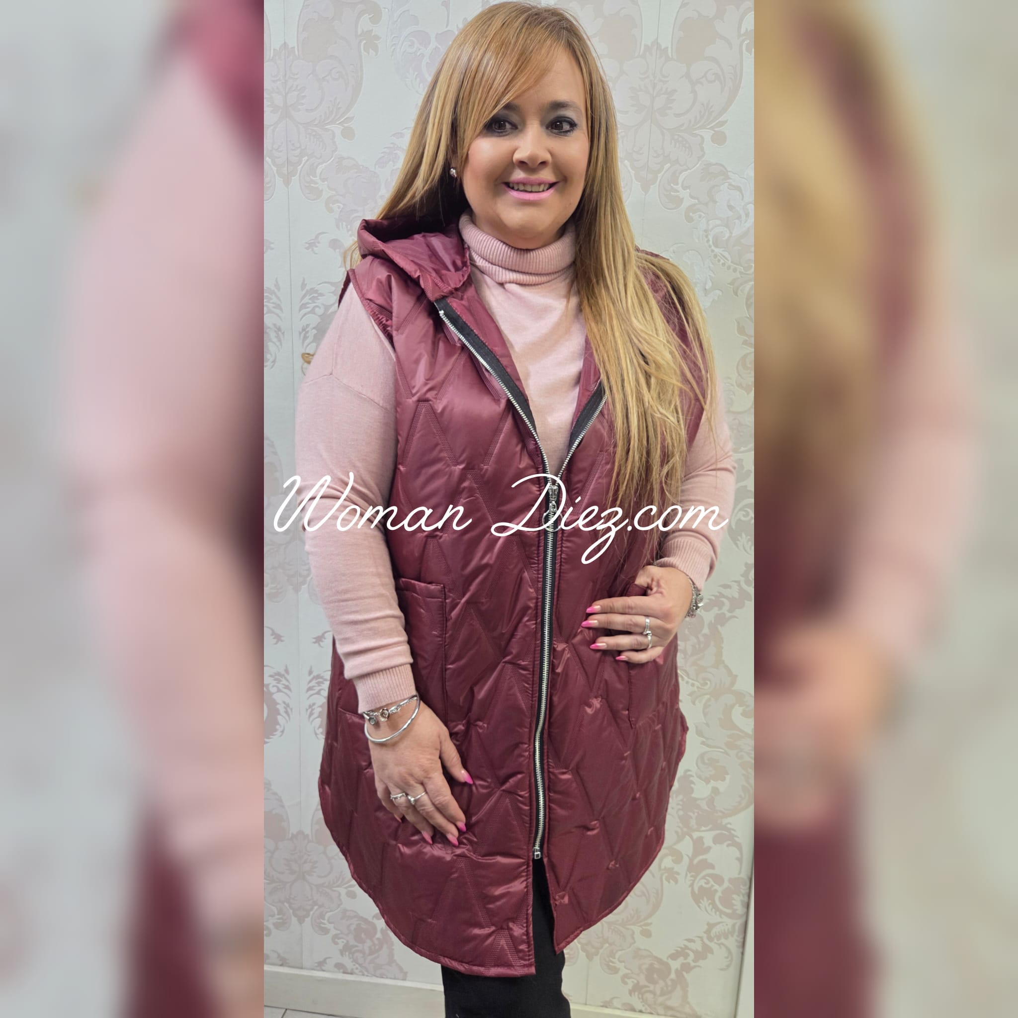 Chaleco Pluma Burdeos - Imagen 2