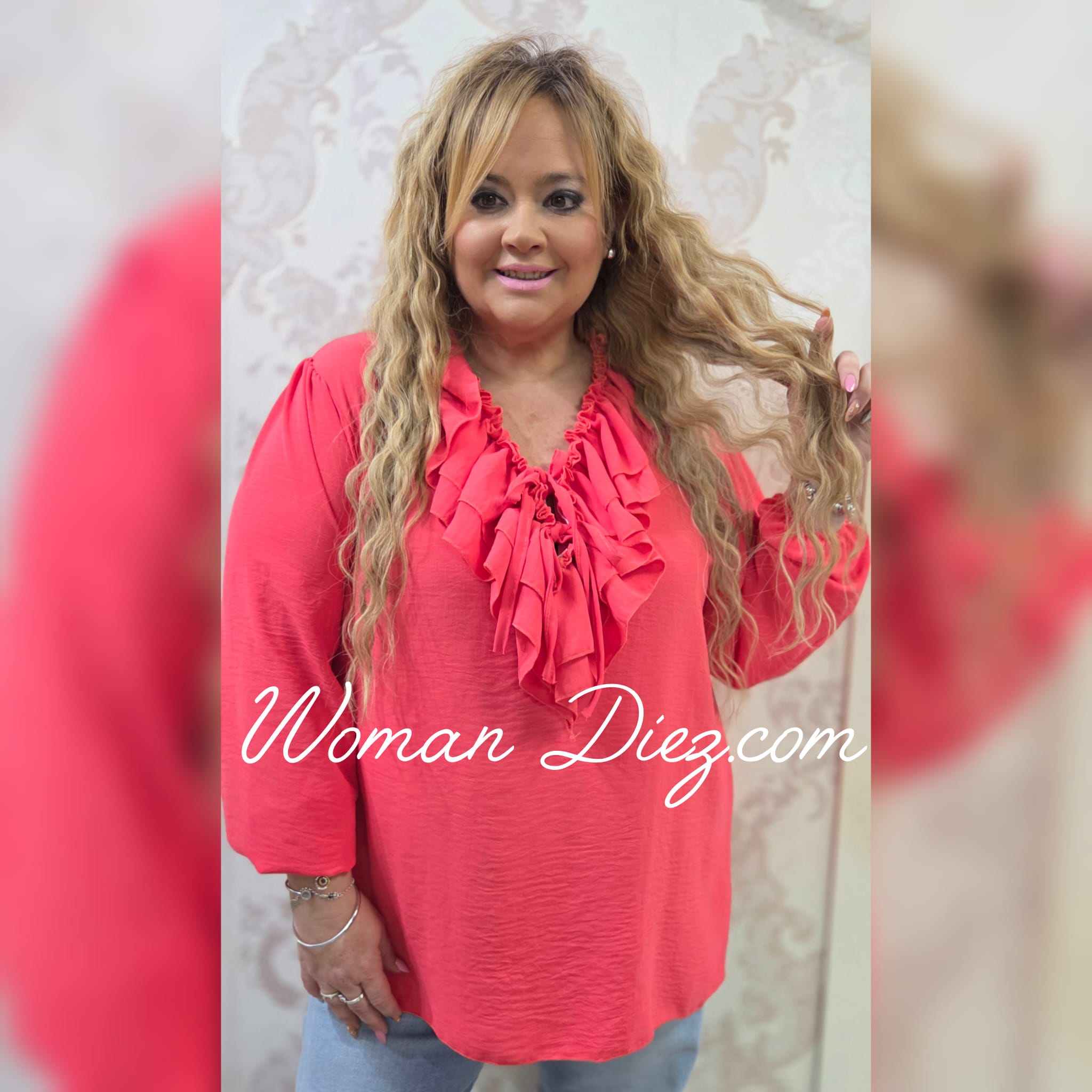 Blusa Volantes Coral - Imagen 2