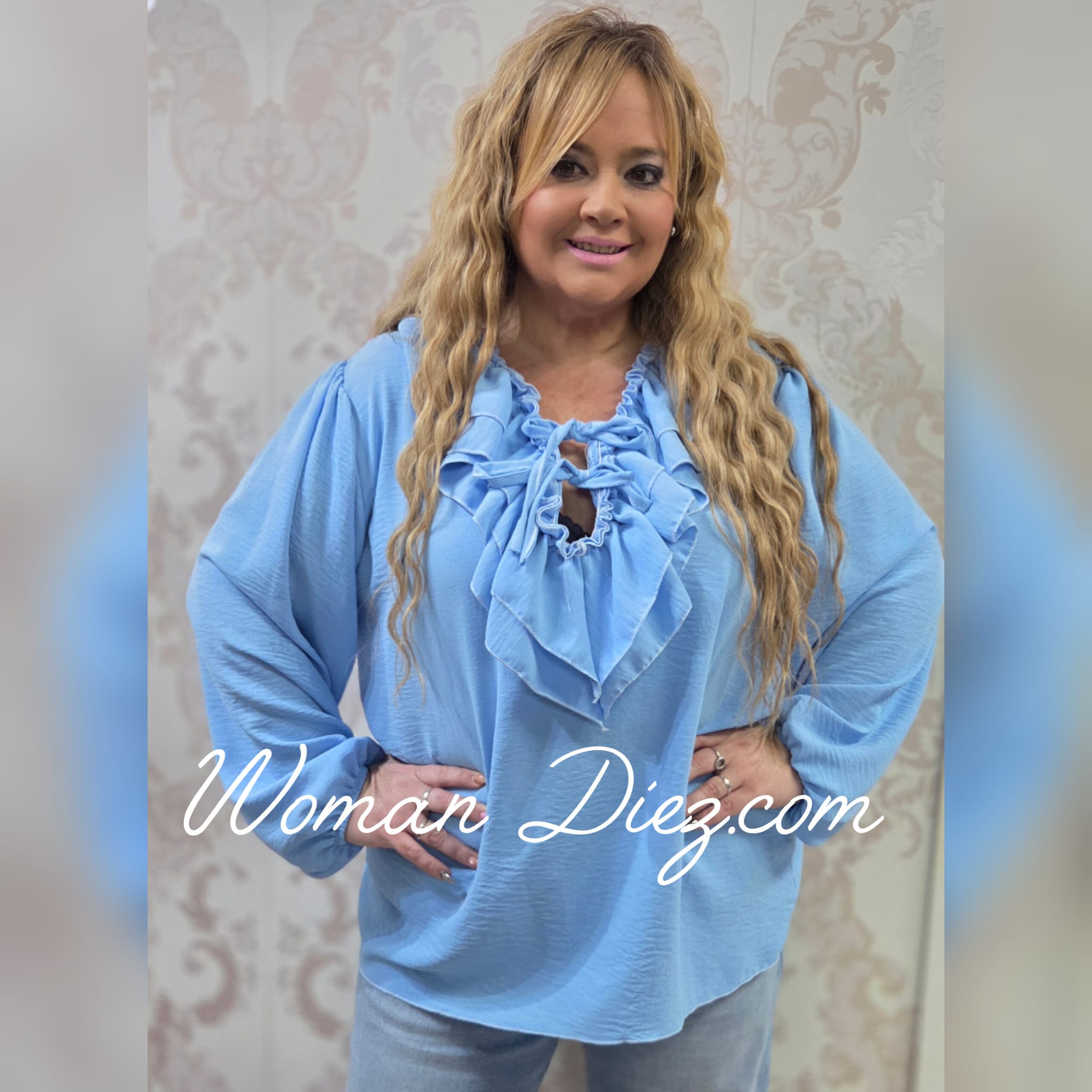 Blusa Volantes Celeste - Imagen 2