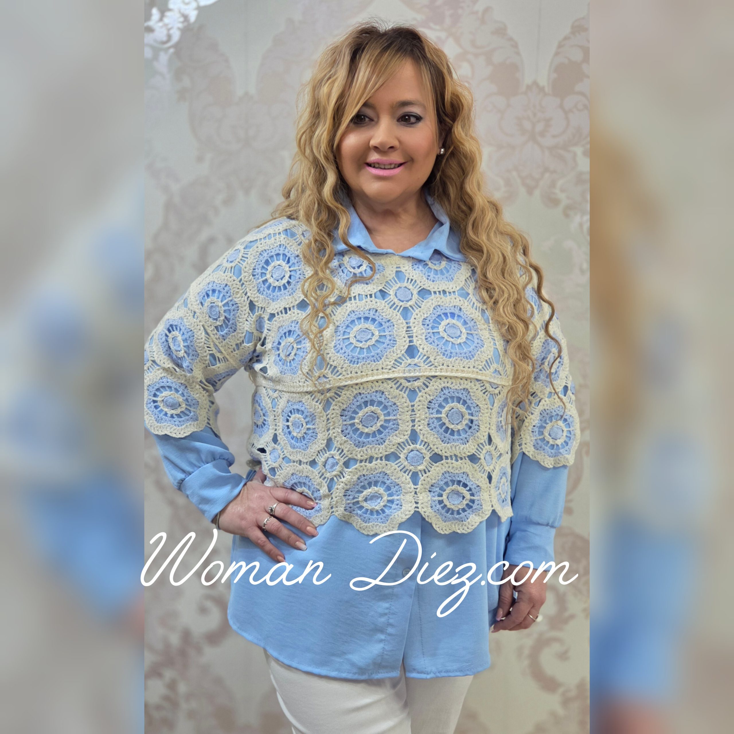 Jersey Crochet Celeste - Imagen 2